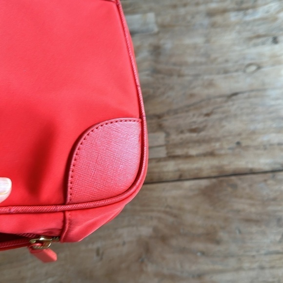 Tory Burch Robinson Medium Classic Cosmetic Bag — Orange - Picture 7 of 13